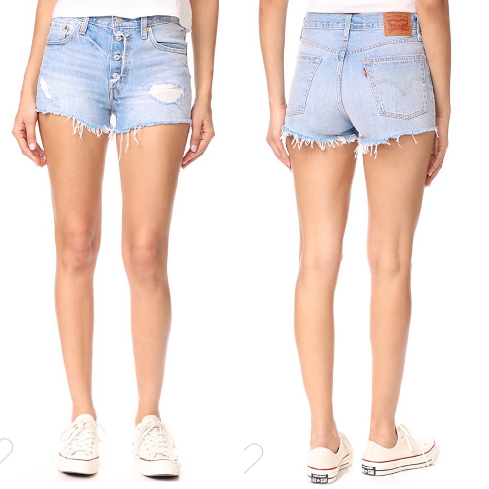Levi’s | 501 Cutoff Denim Shorts Light Distressed - Picture 8 of 8